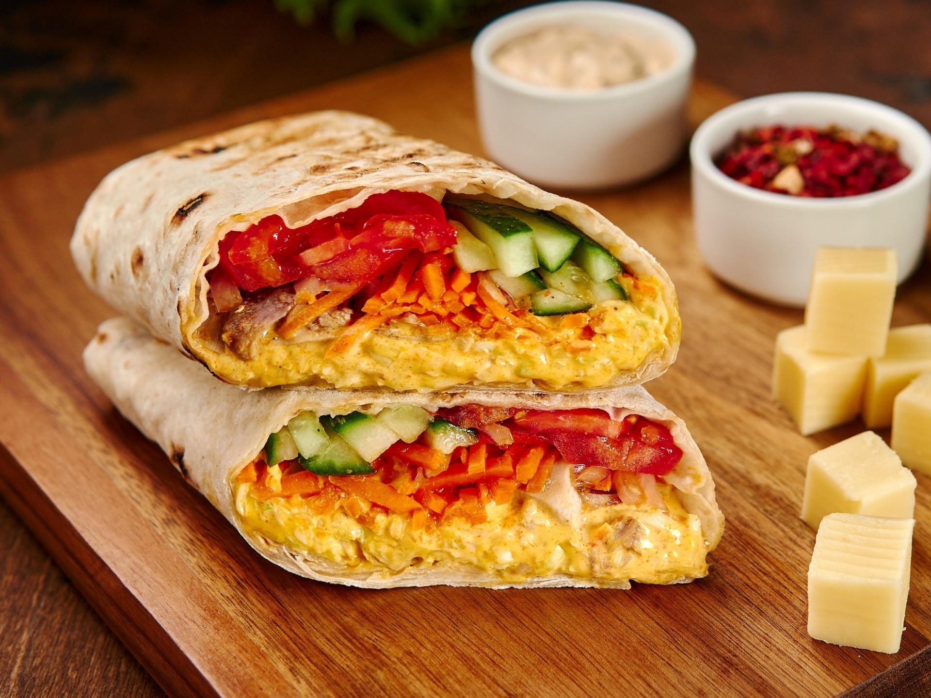 Донер сырный с дор блю, моцареллой и чеддером